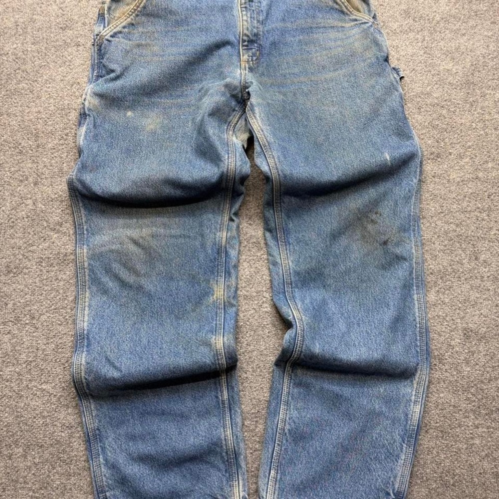 Vintage carhartt flannel lined‎ jeans size 35x32